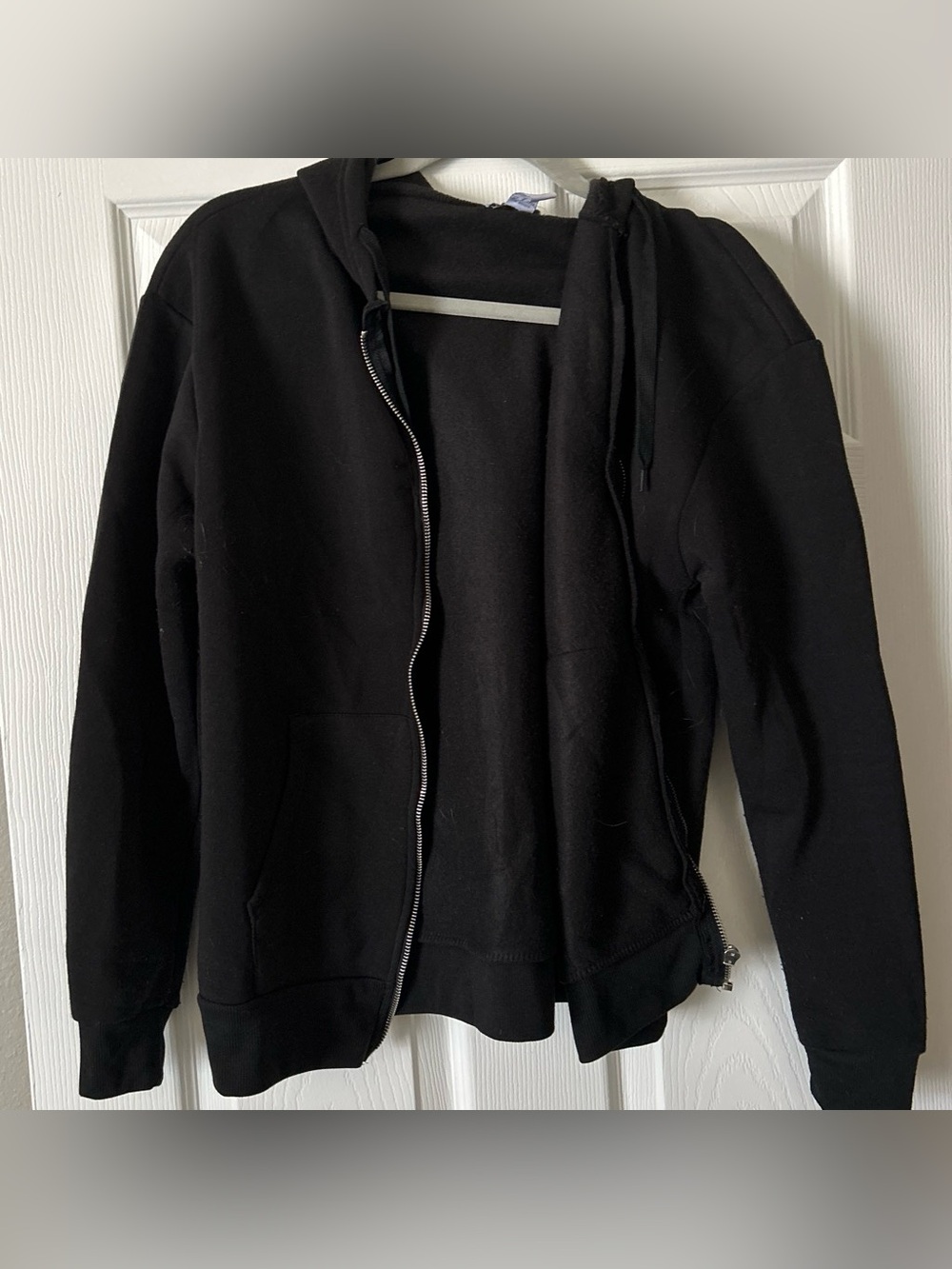 T.J.Maxx Black Hooded Zip Jacket